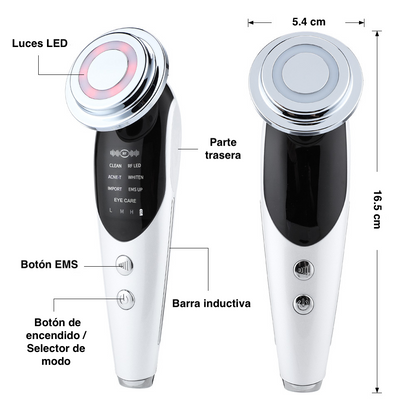 DISPOSITIVO FACIAL DE MICROCORRIENTE, LUZ LED Y MASAJE IARE